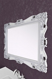 Водолей Мебель для ванной "Версаль 105" белая/серебро, зеркало Кармен в раме – фотография-5